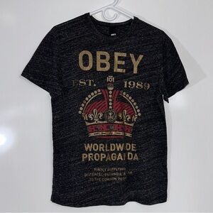 Obey Men’s Short Sleeve Worldwide Propaganda Gray T-shirt